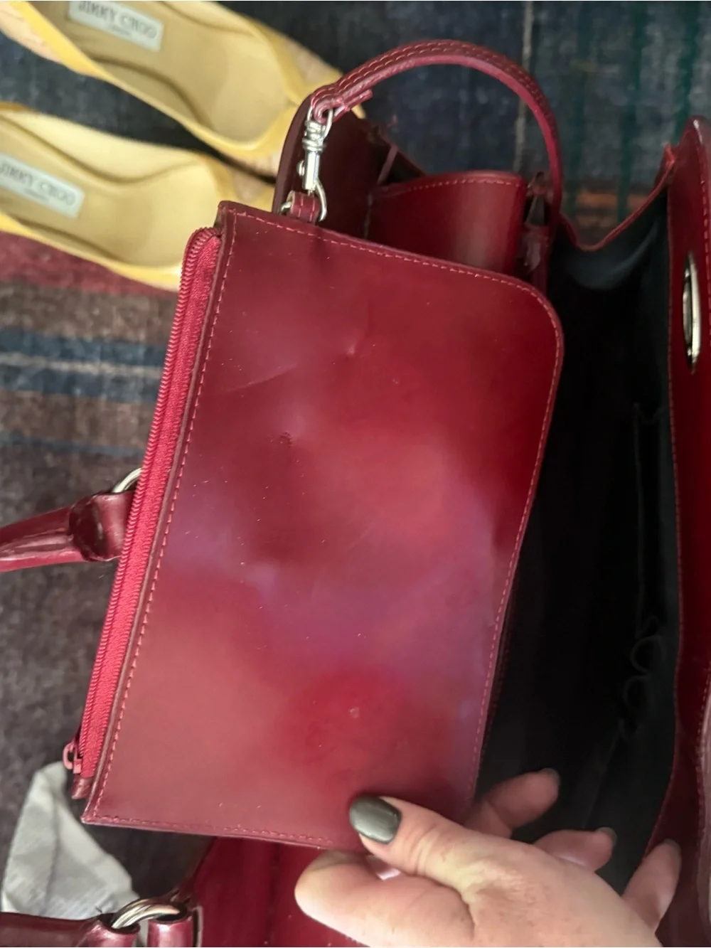 American Vintage Red Leather Laptop Bag